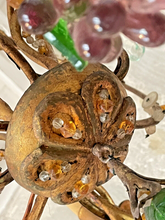 Load image into Gallery viewer, Gorgeous Antique Chandelier Handmade Glass Drops Fruits 1920 MURANO 4 lights
