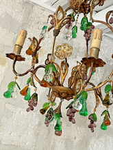 Load image into Gallery viewer, Gorgeous Antique Chandelier Handmade Glass Drops Fruits 1920 MURANO 4 lights
