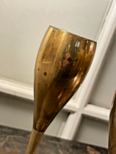 Load image into Gallery viewer, Charming Set of x6 Vintage Champagne Flutes - Brass &amp; Silverplated Metal - 9&quot;
