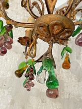 Load image into Gallery viewer, Gorgeous Antique Chandelier Handmade Glass Drops Fruits 1920 MURANO 4 lights
