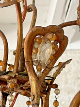 Load image into Gallery viewer, Gorgeous Antique Chandelier Handmade Glass Drops Fruits 1920 MURANO 4 lights
