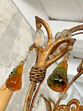 Load image into Gallery viewer, Gorgeous Antique Chandelier Handmade Glass Drops Fruits 1920 MURANO 4 lights
