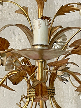 Load image into Gallery viewer, Silver &amp; Gilded Enameled Chandelier Ceiling 70&#39; Regency Mid Century HANS KOGL St
