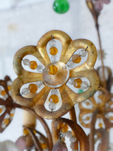 Load image into Gallery viewer, Gorgeous Antique Chandelier Handmade Glass Drops Fruits 1920 MURANO 4 lights
