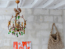 Load image into Gallery viewer, Gorgeous Antique Chandelier Handmade Glass Drops Fruits 1920 MURANO 4 lights
