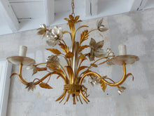 Load image into Gallery viewer, Silver &amp; Gilded Enameled Chandelier Ceiling 70&#39; Regency Mid Century HANS KOGL St
