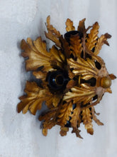 Load image into Gallery viewer, BANCI Mid Century Murano Ceiling Wall Light Gilded Tole Chandelier BAGUES Style
