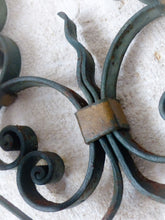 Load image into Gallery viewer, Gorgeous Pair Decorative Wrought Iron Wall Sconces Candlestick French Circa 1950
