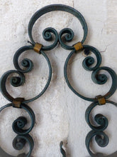 Load image into Gallery viewer, Gorgeous Pair Decorative Wrought Iron Wall Sconces Candlestick French Circa 1950
