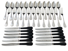 Load image into Gallery viewer, CHRISTOFLE PERLES Table Dinner set 12 Place settings 36pc Brilliant luster

