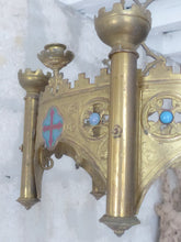 Load image into Gallery viewer, Antique Enameled Large Crown Sanctuary Church Chandelier Ceiling Religious 19TH

