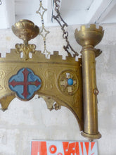 Load image into Gallery viewer, Antique Enameled Large Crown Sanctuary Church Chandelier Ceiling Religious 19TH
