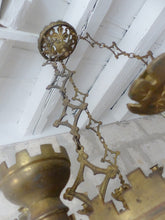Load image into Gallery viewer, Antique Enameled Large Crown Sanctuary Church Chandelier Ceiling Religious 19TH

