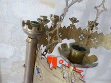 Load image into Gallery viewer, Antique Enameled Large Crown Sanctuary Church Chandelier Ceiling Religious 19TH
