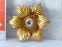 Load image into Gallery viewer, Vintage Mid Century Italian Ceiling Wall Light Gilded Tole Chandelier MASCA
