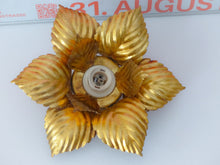 Load image into Gallery viewer, Vintage Mid Century Italian Ceiling Wall Light Gilded Tole Chandelier MASCA
