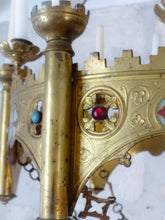 Load image into Gallery viewer, 19TH Antique Enameled Large Crown Sanctuary Church Chandelier Ceiling Religious
