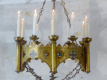 Load image into Gallery viewer, 19TH Antique Enameled Large Crown Sanctuary Church Chandelier Ceiling Religious
