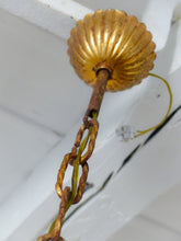Load image into Gallery viewer, Antique Chandelier Acqua Blue Opaline Drops cup beads 1930 Murano Rare 4 lights
