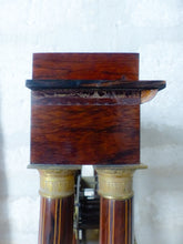 Load image into Gallery viewer, Antique French Marquetry Inlay Portico Clock 19TH Paris movement Columns Bronze
