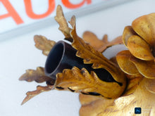 Load image into Gallery viewer, BANCI 1980 Murano Ceiling Wall Light Gilded Tole Chandelier BAGUES Foliage 3lgts
