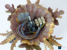 Load image into Gallery viewer, BANCI 1980 Murano Ceiling Wall Light Gilded Tole Chandelier BAGUES Foliage 3lgts
