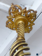 Load image into Gallery viewer, 19TH Gorgeous French Gothic Chimera Dragon Gilded Chandelier Antique Pink Shades
