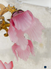 Load image into Gallery viewer, 19TH Gorgeous French Gothic Chimera Dragon Gilded Chandelier Antique Pink Shades
