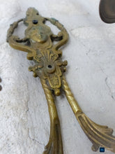 Load image into Gallery viewer, Antique PAIR French Empire Wall Light Sconce Brass Bronze 1900 Face Candlestick
