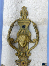 Load image into Gallery viewer, Antique PAIR French Empire Wall Light Sconce Brass Bronze 1900 Face Candlestick
