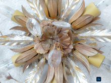 Load image into Gallery viewer, 1980 Flowers Glass Murano Gilded &amp; Silver Wall Light Ceiling Chandelier ARTEFICE

