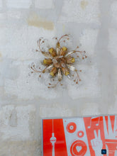 Load image into Gallery viewer, 1980 Flowers Glass Murano Gilded &amp; Silver Wall Light Ceiling Chandelier ARTEFICE
