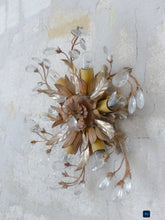 Load image into Gallery viewer, 1980 Flowers Glass Murano Gilded &amp; Silver Wall Light Ceiling Chandelier ARTEFICE
