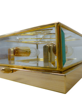 Load image into Gallery viewer, Gorgeous Gilt Mid Century 1970 Ceiling Wall Light Beveled Glass Chandelier 9"
