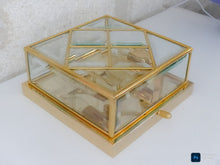 Load image into Gallery viewer, Gorgeous Gilt Mid Century 1970 Ceiling Wall Light Beveled Glass Chandelier 9"
