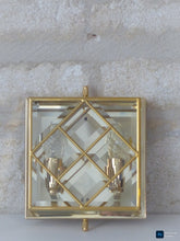 Load image into Gallery viewer, Gorgeous Gilt Mid Century 1970 Ceiling Wall Light Beveled Glass Chandelier 9"

