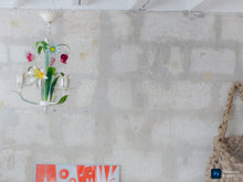 Load image into Gallery viewer, 60's Charming Florentine Chandelier Enameled Metal Tole Flowers Italian Ceiling3
