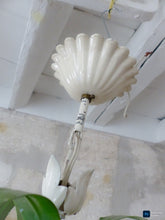 Load image into Gallery viewer, 60's Charming Florentine Chandelier Enameled Metal Tole Flowers Italian Ceiling3
