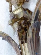 Load image into Gallery viewer, XL Large Antique PAIR French Gilt Bronze RAM 19TH Wall Light Sconce Louis XVI
