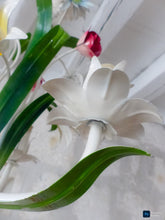 Load image into Gallery viewer, 60's Charming Florentine Chandelier Enameled Metal Tole Flowers Italian Ceiling3
