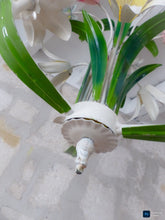Load image into Gallery viewer, 60's Charming Florentine Chandelier Enameled Metal Tole Flowers Italian Ceiling3
