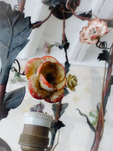 Load image into Gallery viewer, Rare French Antique Louis XVI Lantern Chandelier Porcelain Flowers Foliage 1930
