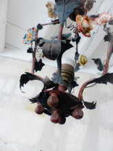 Load image into Gallery viewer, Rare French Antique Louis XVI Lantern Chandelier Porcelain Flowers Foliage 1930
