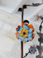 Load image into Gallery viewer, Rare French Antique Louis XVI Lantern Chandelier Porcelain Flowers Foliage 1930
