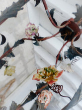 Load image into Gallery viewer, Rare French Antique Louis XVI Lantern Chandelier Porcelain Flowers Foliage 1930
