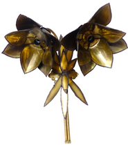 Load image into Gallery viewer, RARE Att. Christian Techoueyres Brass Flower Wall Sconce for Maison Jansen 1970'
