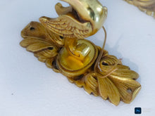 Load image into Gallery viewer, Antique PAIR French Empire Wall Light Opaline Shades Swan Bronze 1920 PETITOT
