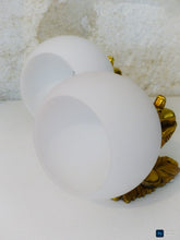 Load image into Gallery viewer, Antique PAIR French Empire Wall Light Opaline Shades Swan Bronze 1920 PETITOT
