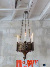 Load image into Gallery viewer, Gorgeous Antique French Crown Sanctuary Church Chandelier Ceiling Religious 19TH
