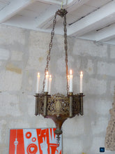 Load image into Gallery viewer, Gorgeous Antique French Crown Sanctuary Church Chandelier Ceiling Religious 19TH
